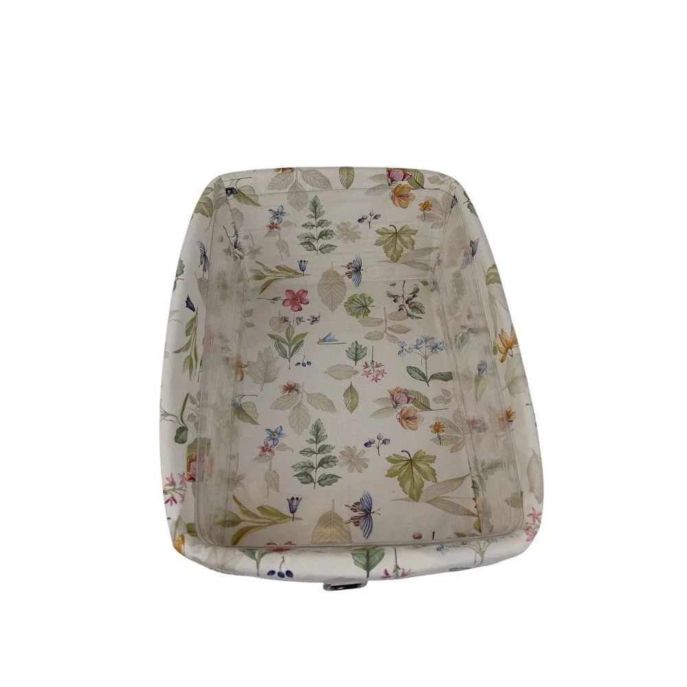 Longaberger 2007 Angled Basket w/protector & Botanical Fields Liner